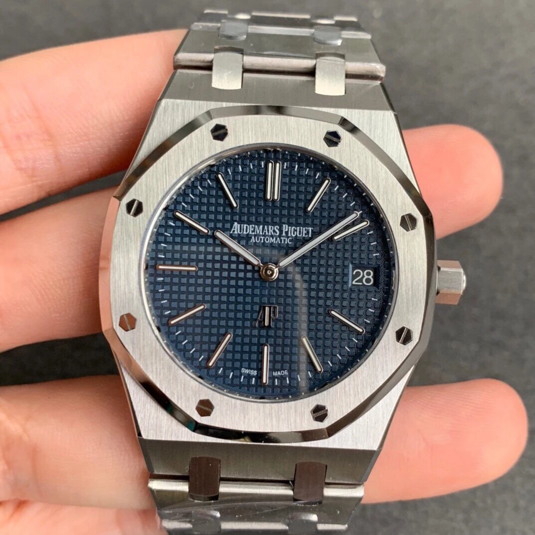 XF厂爱彼皇家橡树系列15202ST蓝盘钢带男士机械手表